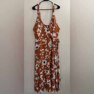 Anthropologie Brown/Rust Floral Maxi Dress